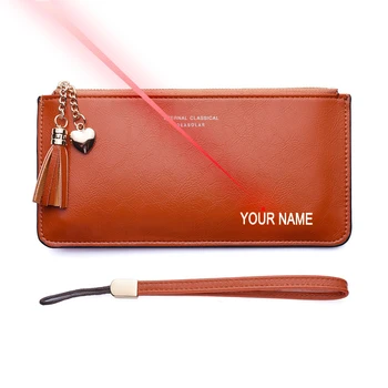 

Free Carving Personalised Walllet Woman Long Style PU Thin Wallet