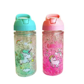 

Portable Stylish Double Straw Unicorn Ice Cup Summer Cold Drink Juice Coffee Water Cup Boy's Girl's Plastic Cups Novelty Gift