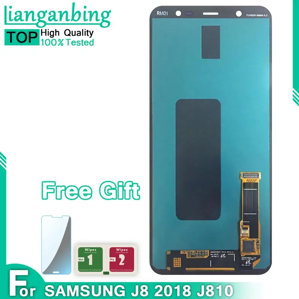 Оригинальный ЖК дисплей для Samsung Galaxy J8 2018 J810 с сенсорным экраном регулировки