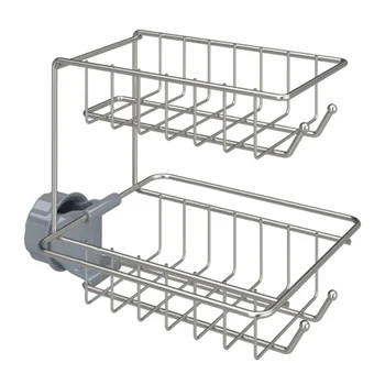 

Stainless Steel Double-layer Faucet Storage Rack Home Storage Rack For Home Kitchen Household Double-layer Faucet Storage Rack