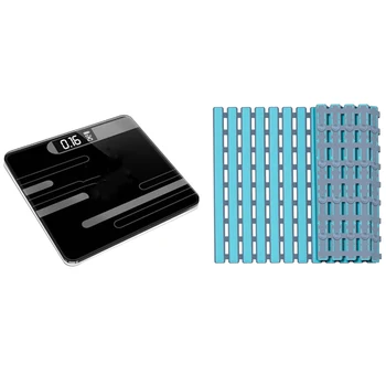 

1pcs Non Slip Bath Mat with Suction Cups with Drain Hole & 1pcs ligent Electronic Scale USB Charging Lcd Display