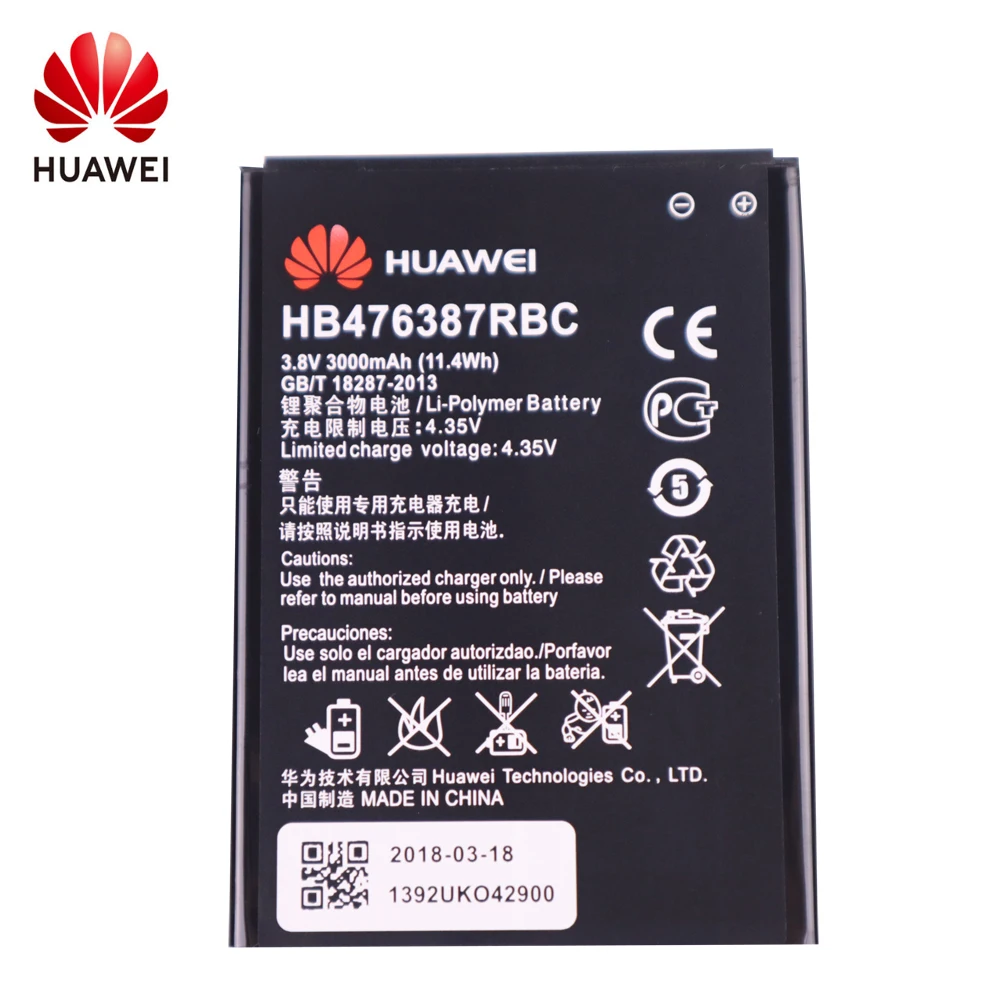

Original Battery HB476387RBC Battery For Huawei Honor 3X G750 B199 3000mAh Real capacity Battery