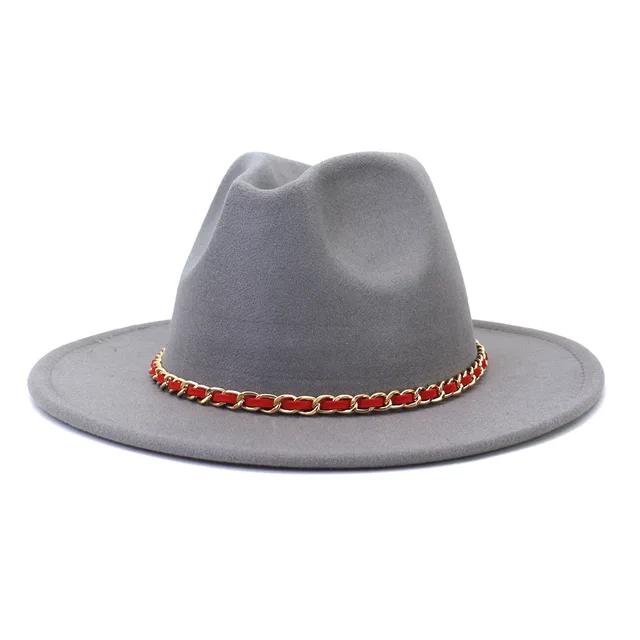 lidafish 7CM Wide Brim Fedora Hat For 