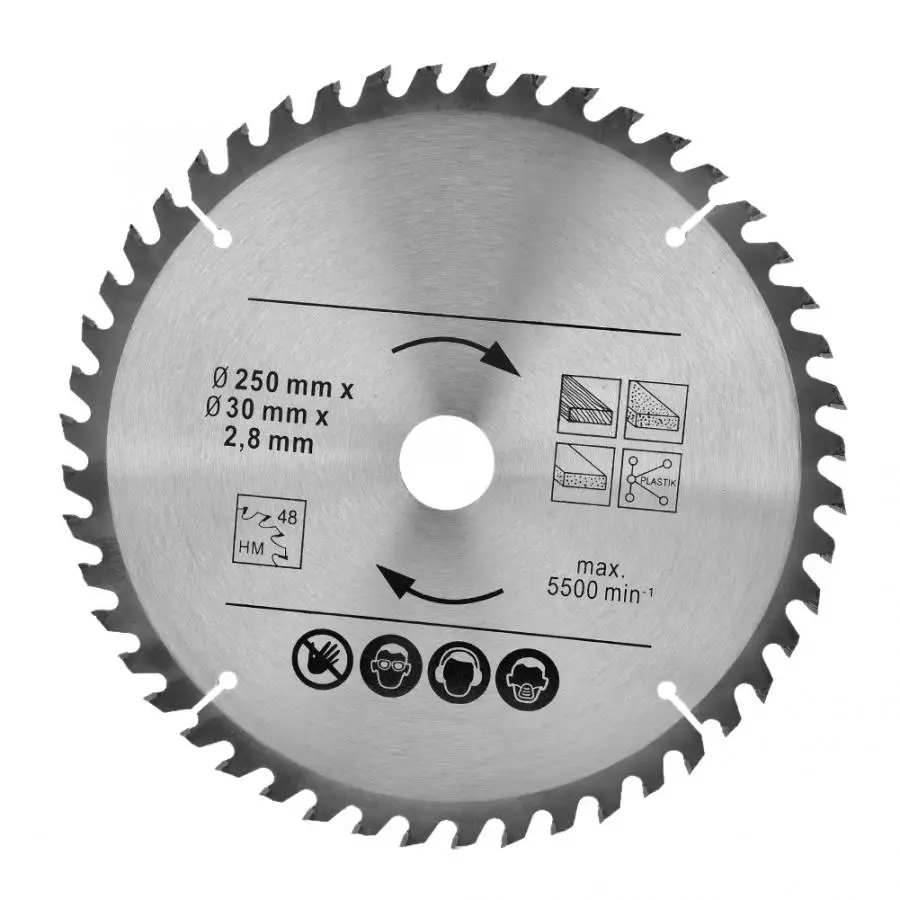 Circular Disc 250mm 48T& 60T TCT Saw Disc Blade 30mm Bore