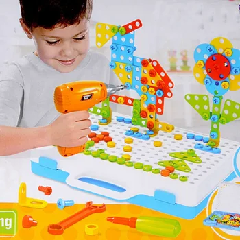 

3D Creative Disassembly Combination Building Blocks For Children Electric Puzzle Early Education Toy DIY Electric Drill Screw