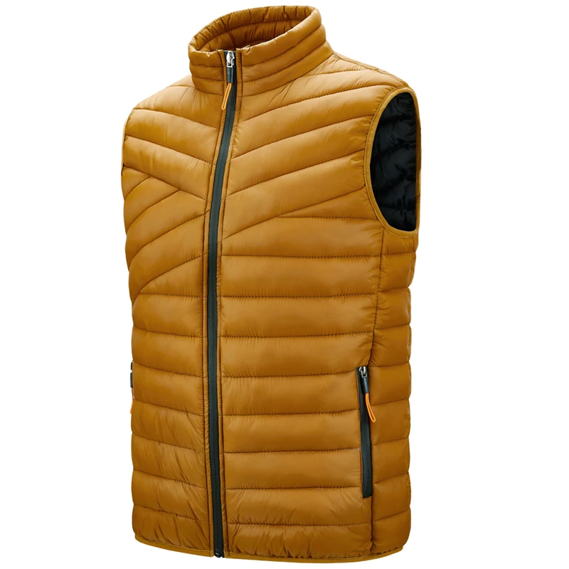 

2020 New Simple Men's Vest Stand Collar Solid Color Warm Zipper Mens Jackets and Coats Winter Fashion Comfortable Men Vests