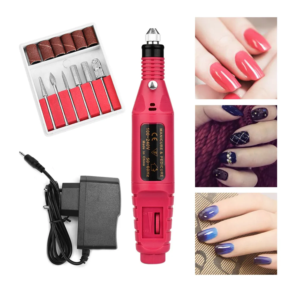 Portable Electric Nail File Machine,Professional Nail Art Drill Kit for