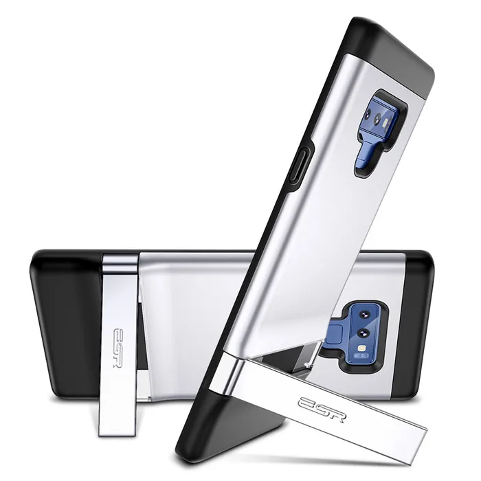 ESR деловой чехол для телефона для samsung Galaxy Note 9 с металлической подставкой противоударный чехол из ТПУ для samsung Note 9 Capas Coque - Цвет: Sliver