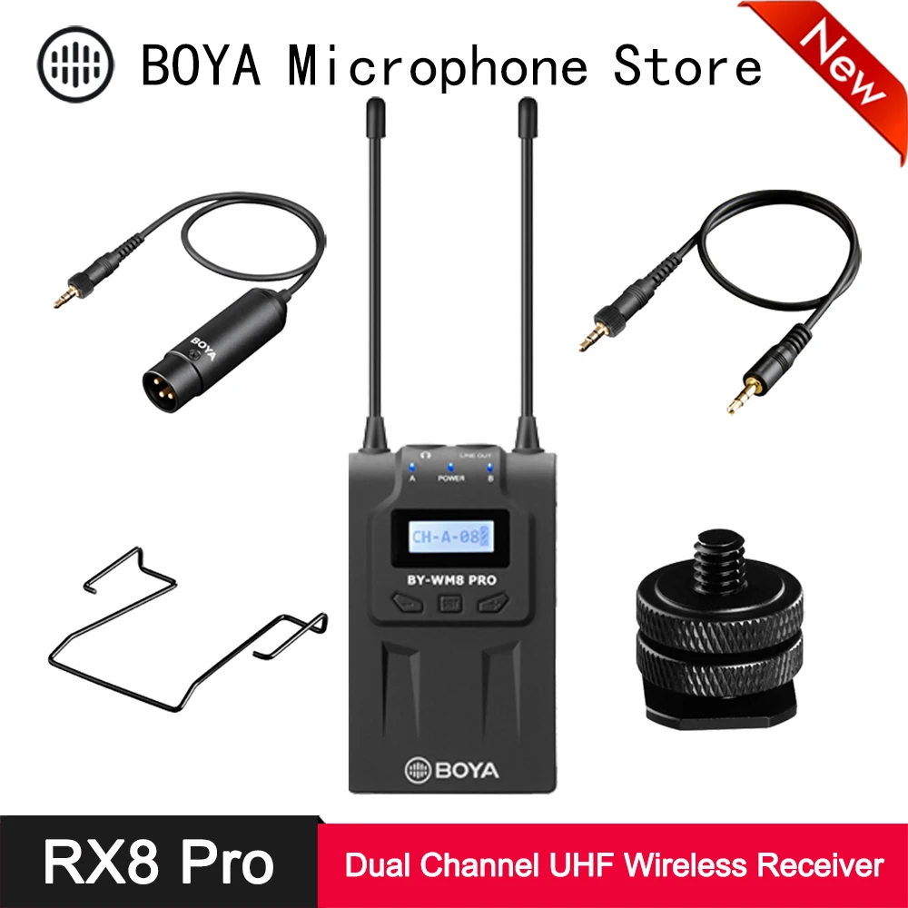 Беспроводной ресивер для камеры BOYA RX8 Pro UHF с двойным каналом TX8 BY-WHM8 BY-WXLR8 K2 K1 |
