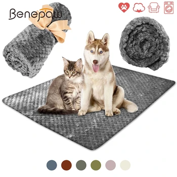 

Benepaw Reversible Microplush Dog Blanket Cozy Soft Fluffy Washable Comfortable Snuggle Puppy Pet Mat For Bed Couch Sofa