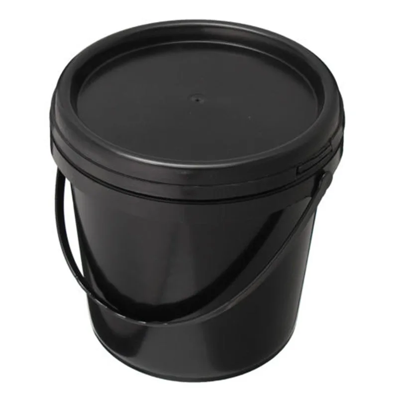 5L пластиковое ведро для краски, прочное ведро, гидропоника, Черное круглое ведро с крышкой, ручка, чехол для ведра, контейнеры для хранения, мусорные контейнеры