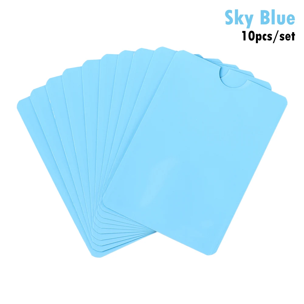 Style5-sky blue 10 шт. Анти Rfid Блокировка ридер замок держатель для карт Id банковский чехол для карт Защита Алюминиевый металлический умный Противоугонный кредитный держатель для карт - Цвет: Style5-sky blue