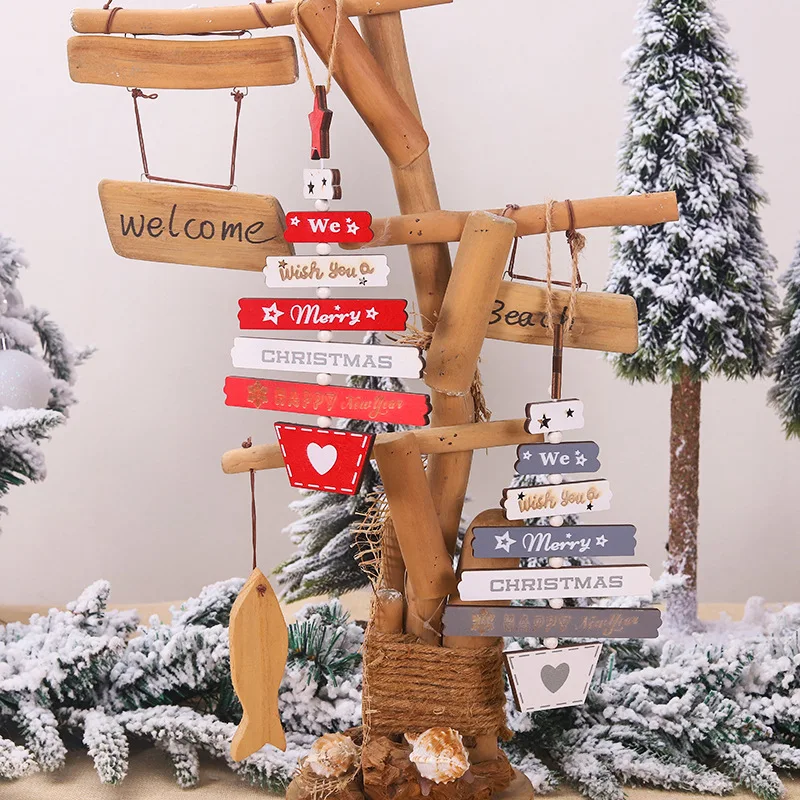 1 шт. Деревянные Подвески с надписью Merry Christmas деревянные изделия орнаменты