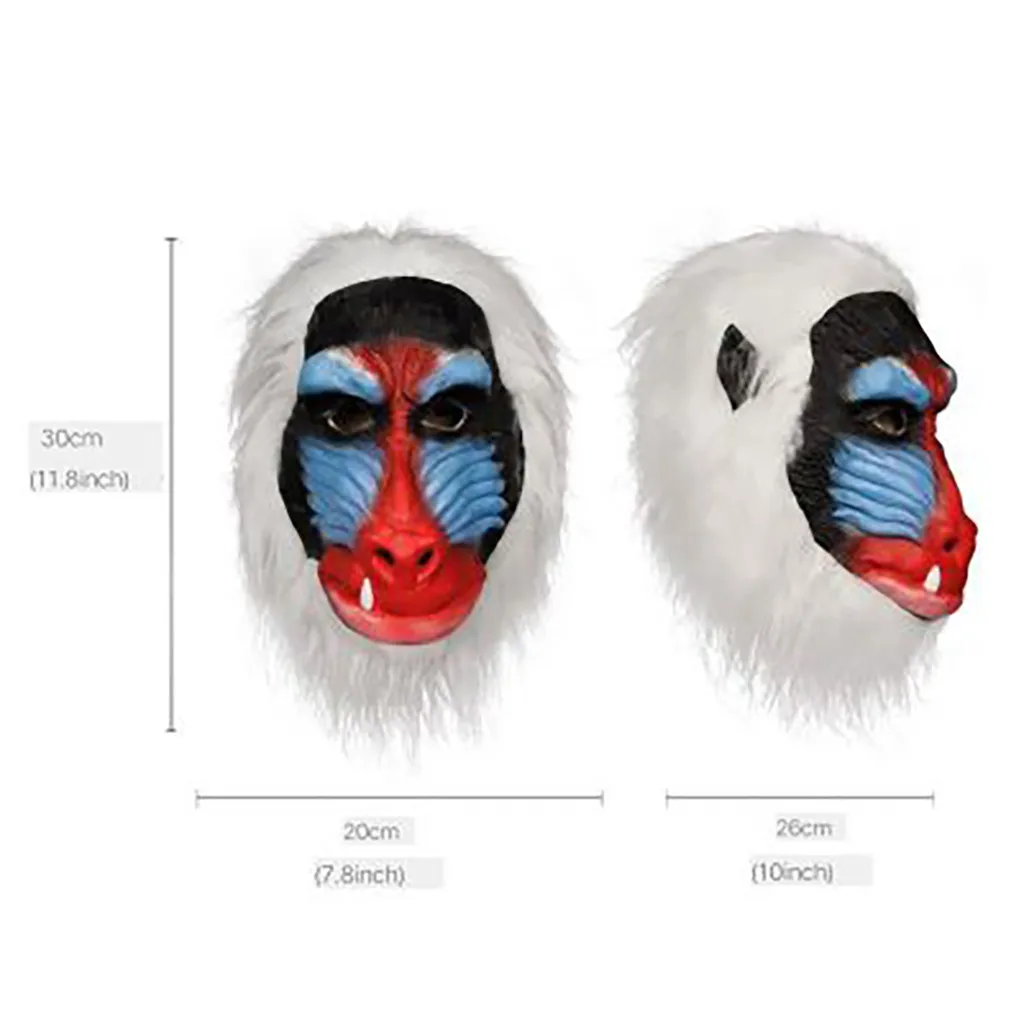 Baboon латексная маска Ape Orangutan Версия светодиодный звуковой реактивный светодиодный маска страшный шалость Игрушка музыкальный светильник Регулируемая Маска игрушка#3