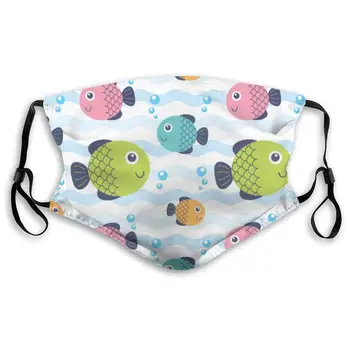 

Fillter Mask for Men Cute Fish Washable Waterproof Mask Replaceable Ear Loops for Cycling Double Protection