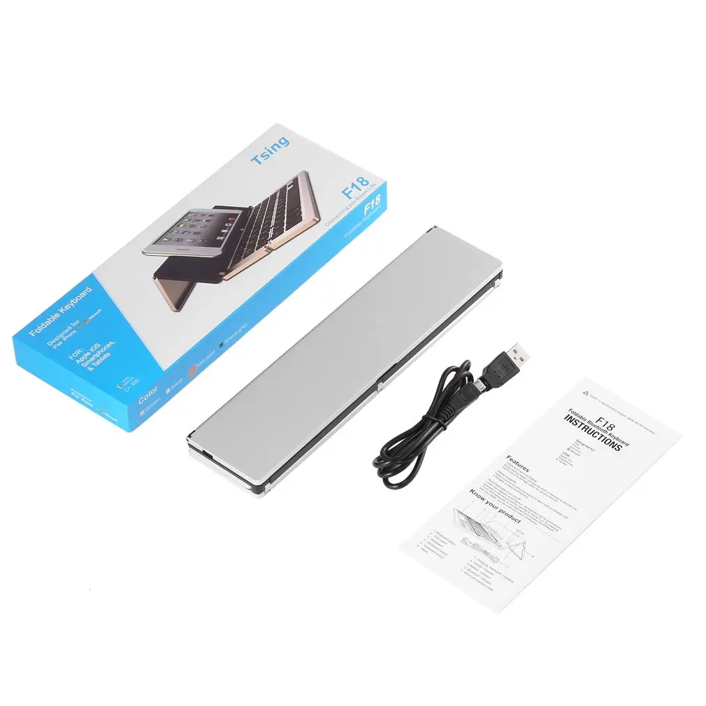 

Ultrathin Wireless 3.0 Keyboard Aluminium Alloy Foldable Keyboard Stand For Smartphone Keyboard ( sliver)