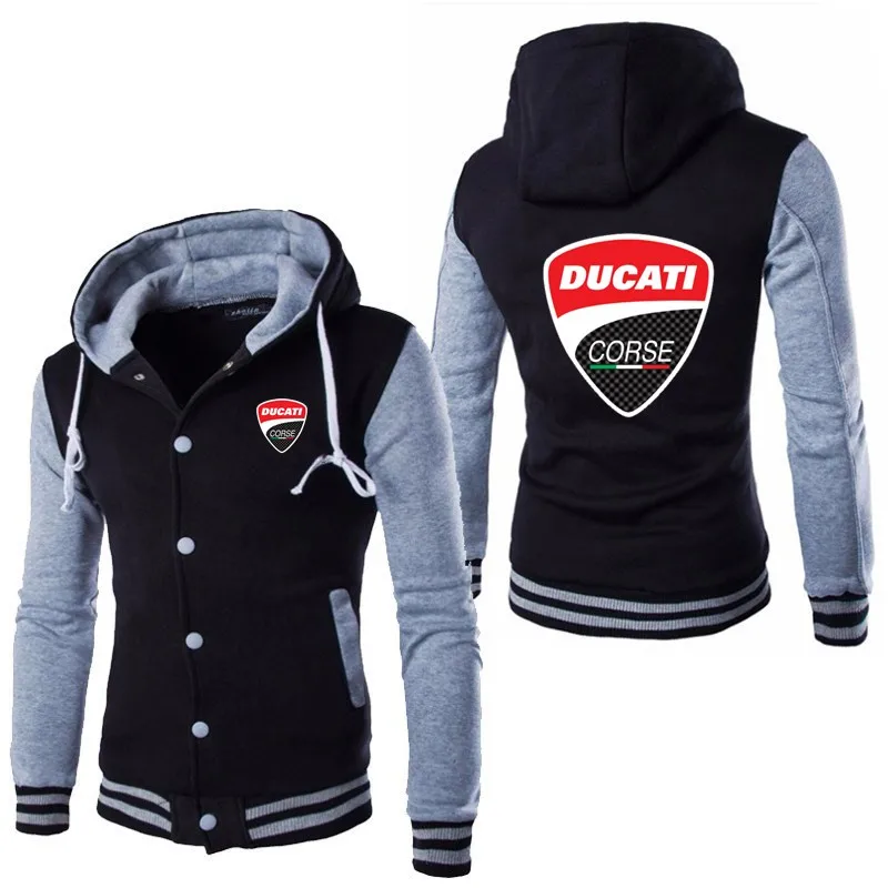 Мужской кардиган Ducati С Логотипом Автомобиля, повседневный кардиган с капюшоном, модная спортивная одежда высокого качества в стиле Харадзюку, бейсбольная одежда для мужчин