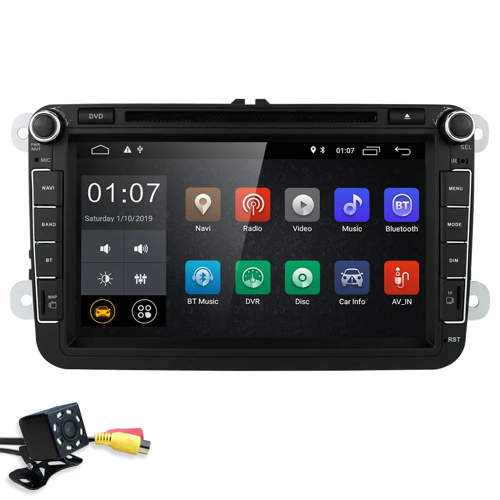Автомобильный четырехъядерный DVD-плеер на Android 10 для VW Volkswagen Skoda Golf Plus Polo Passat Jetta