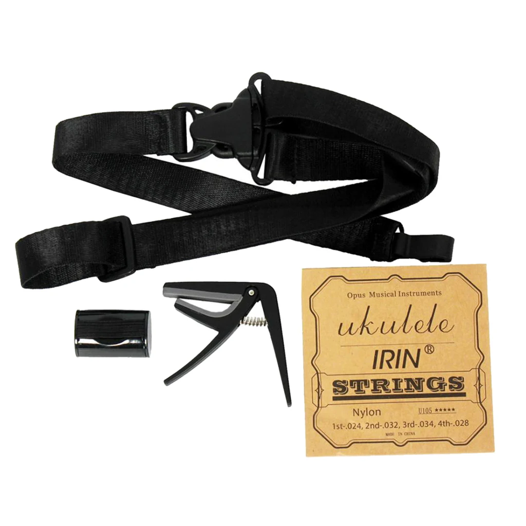 Ukulele Begginer Kit Strap+Strings+Capo+Rhythm Sand Shaker Hammer for Beginner Practice