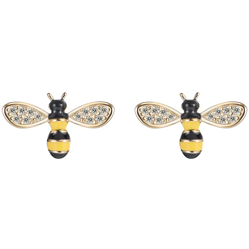 Bague Ringen 925 пробы серебряные милые серьги-гвоздики Пчелка для женщин, хорошее ювелирное изделие, роскошный подарок для любимой леди