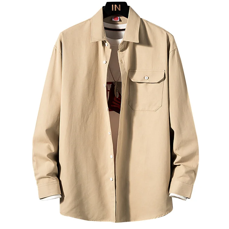 

Рубашка мужская оверсайз с длинным рукавом, Модная хлопковая классическая блузка, повседневная одежда, белый цвет, 5xl