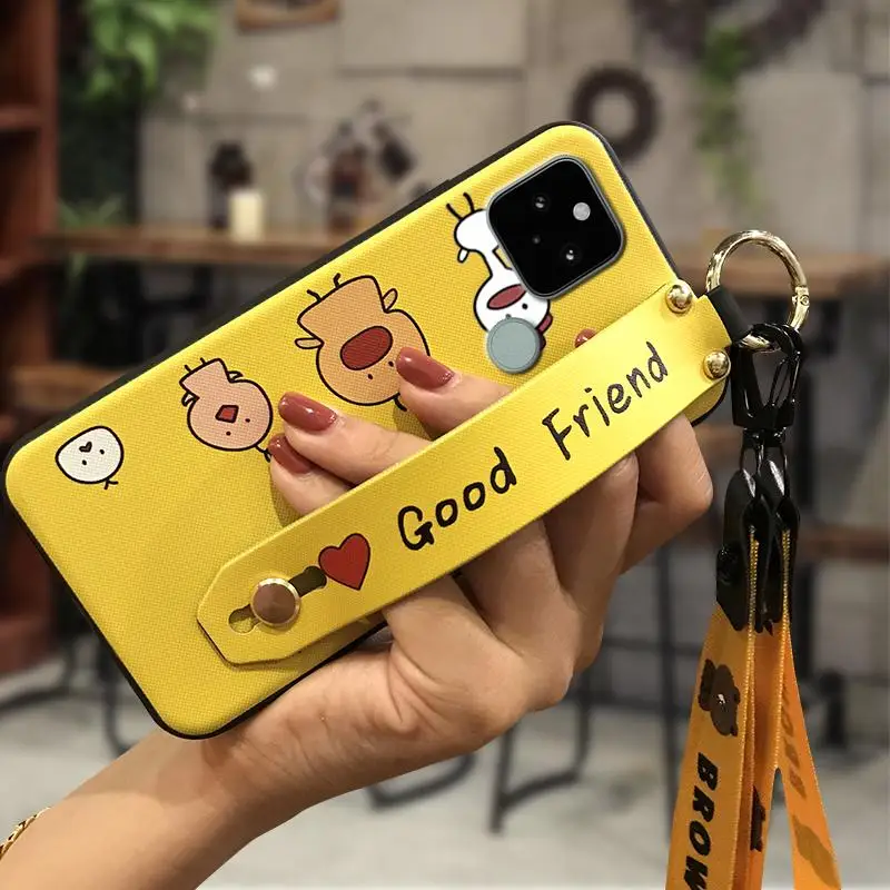 Custodia Per Telefono Antiurto Con Cavalletto Per Google Pixel 5 Cover Posteriore Originale Per Smartphone Cover In Silicone