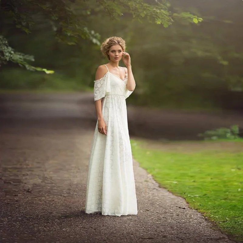 

Кружевное платье для беременных, с V-образным вырезом, реквизит для фотосессии, платье макси для беременных