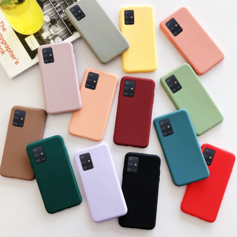Силиконовый чехол для Samsung Galaxy A03S A22 A32 4G A02S A12 A42 A52 A72 5G A51 A71 матовый мягкий ТПУ |