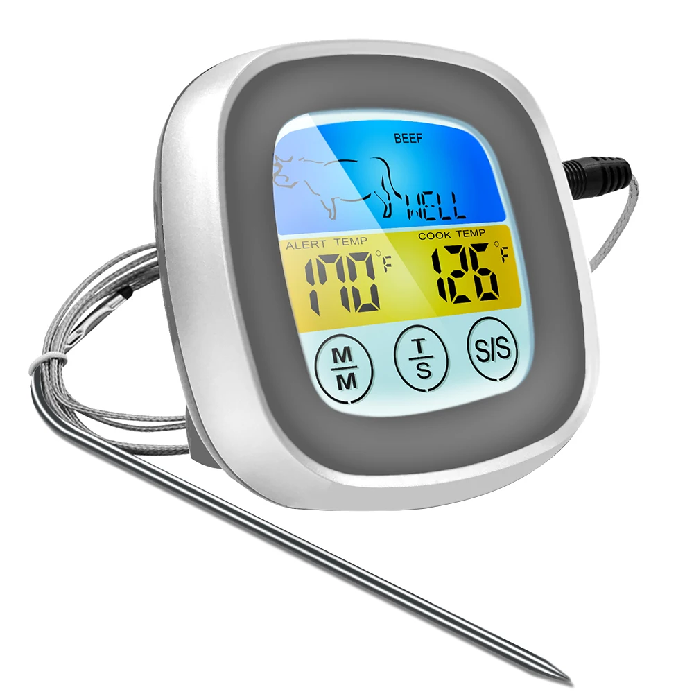 Digital Meat Thermometer for Oven Grill Kitchen Food Smoker Cooking With 1 Probe( Countdown Timer/Thermometer - Цвет: 02