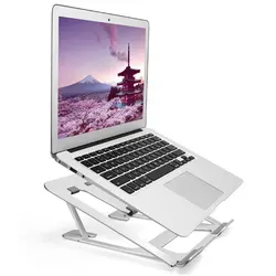 Novo suporte do portátil ajustável ergonômico portátil de alumínio portátil suporte do computador dobrável 6 ângulos anti deslizamento computador riser