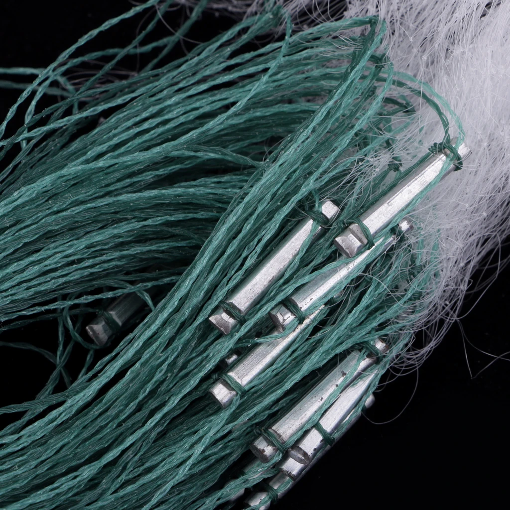 2pc Durable Nylon Sinking Fishing Gill Nets Fish Baits Mesh Trap Casting Net with Lead Sinker for Fishermen 8m 15m