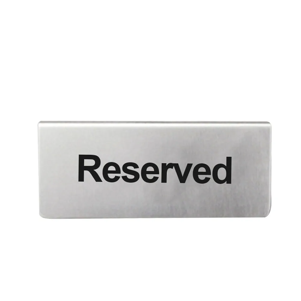 10 Reserved Table Sign Stainless Steel Free Standing Restaurant Bars Tabletop