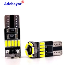 Bombillas LED Canbus T10 W5W 194 4014 SMD para Interior de coche, sin Error, luz de techo, mapa, lámpara de maletero, 12V, blanco, 10 Uds.