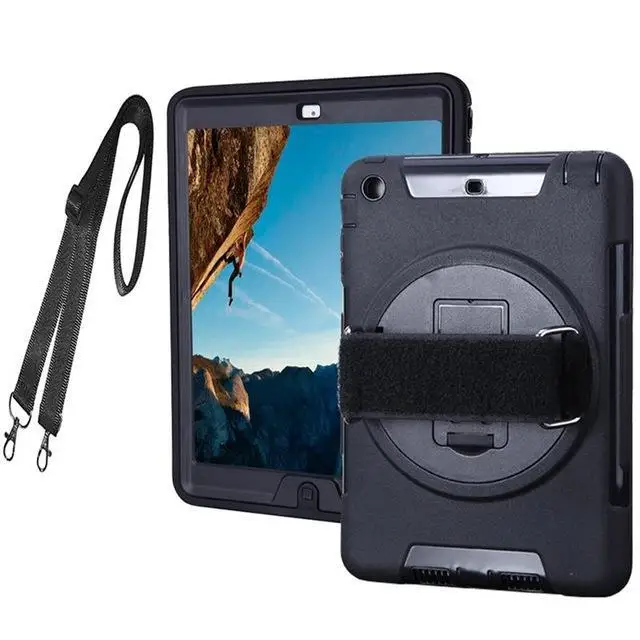 Чехол для samsung Galaxy Tab E 9," SM-T560/T561, чехол для планшета из ТПУ и поликарбоната, прочный защитный чехол с подставкой - Цвет: Черный