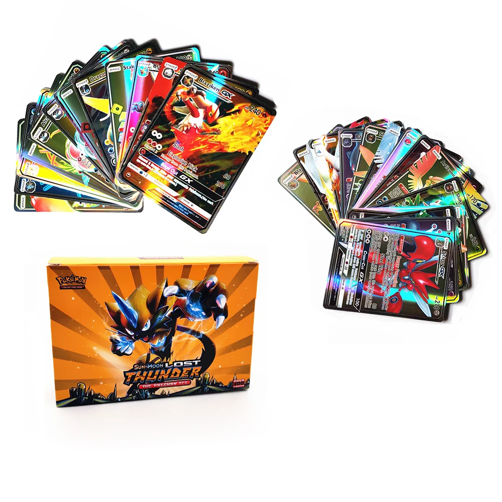 

200pcs 170GX+20EX+10Trainer Game Pokemones card tag team Mega shinny card Game Battle Carte Trading English version Toy