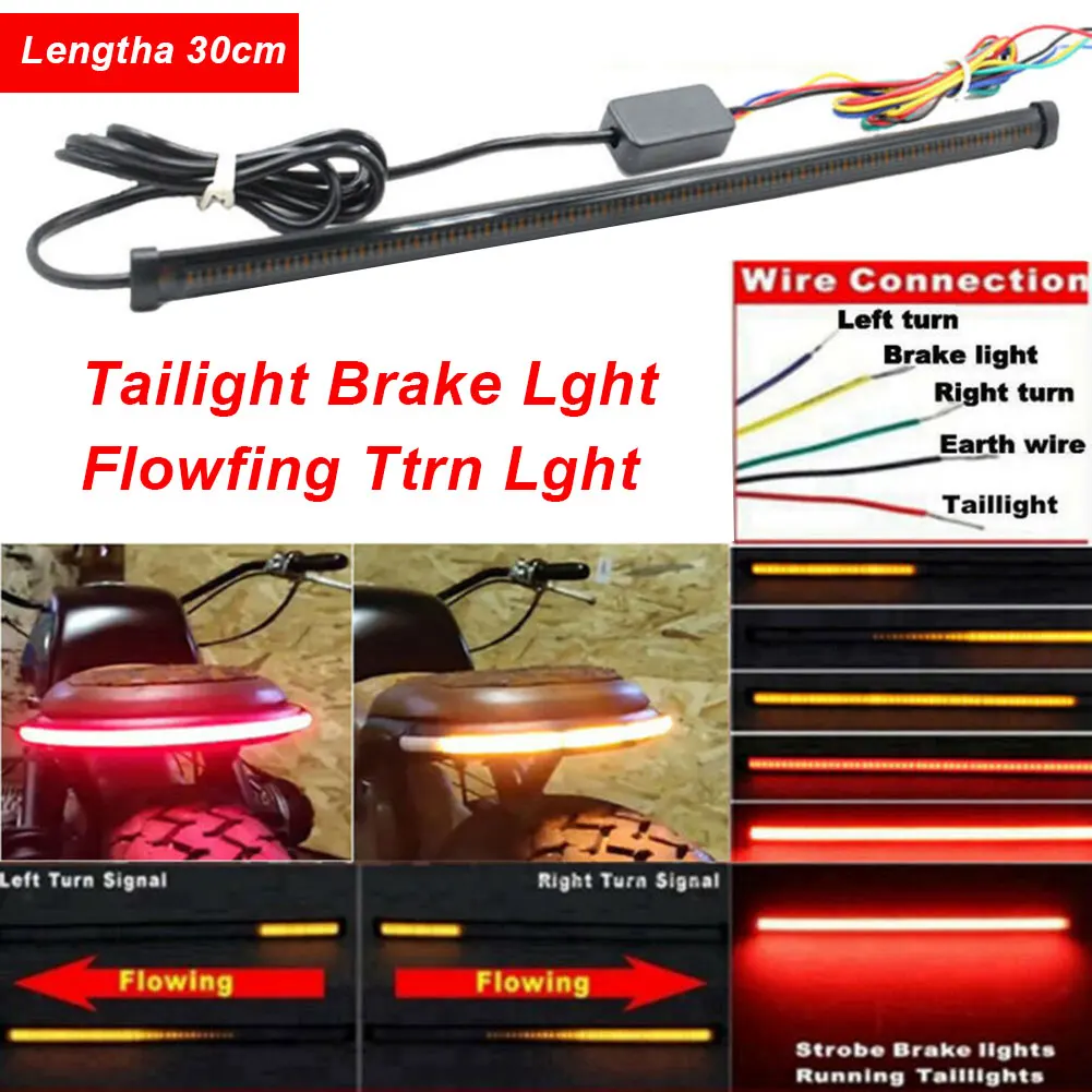 36 LED Bendable Flexible Car Motorcycle LED Light Tail Brake Flowing Turn Signal 