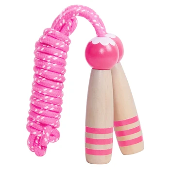 

2.3m Ergonomic Fitness Kids Children Indoor Outdoor Jump Rope Skipping Toy Fun School Adjustable Length Home Gym Wooden Handle