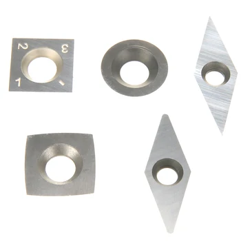 

10pcs Carbide Inserts Set Silver Cutter Bit Wood Turning Tool Accessories