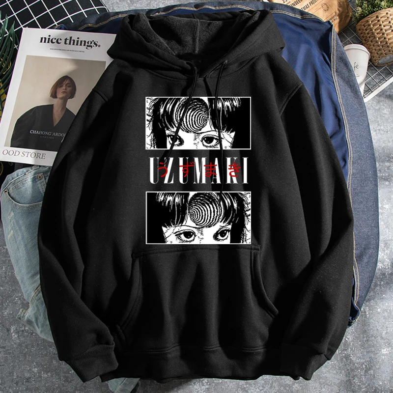 

Horror Spiralizer Demonizer Japan Anime 80S 90S WOMEN MEN Hoodies Pullover Tomie Junji Ito Harajuku Streetwear Men's Hoodie 2021