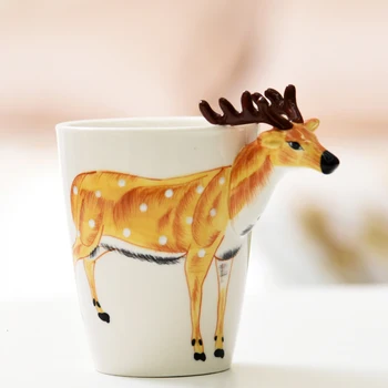 

400ml Cute Creative Milk Coffee Cup 3D Cartoon Novelty Mugs Hand-painted Animal Schnauzer Mug Environmentally Office Tea Mug