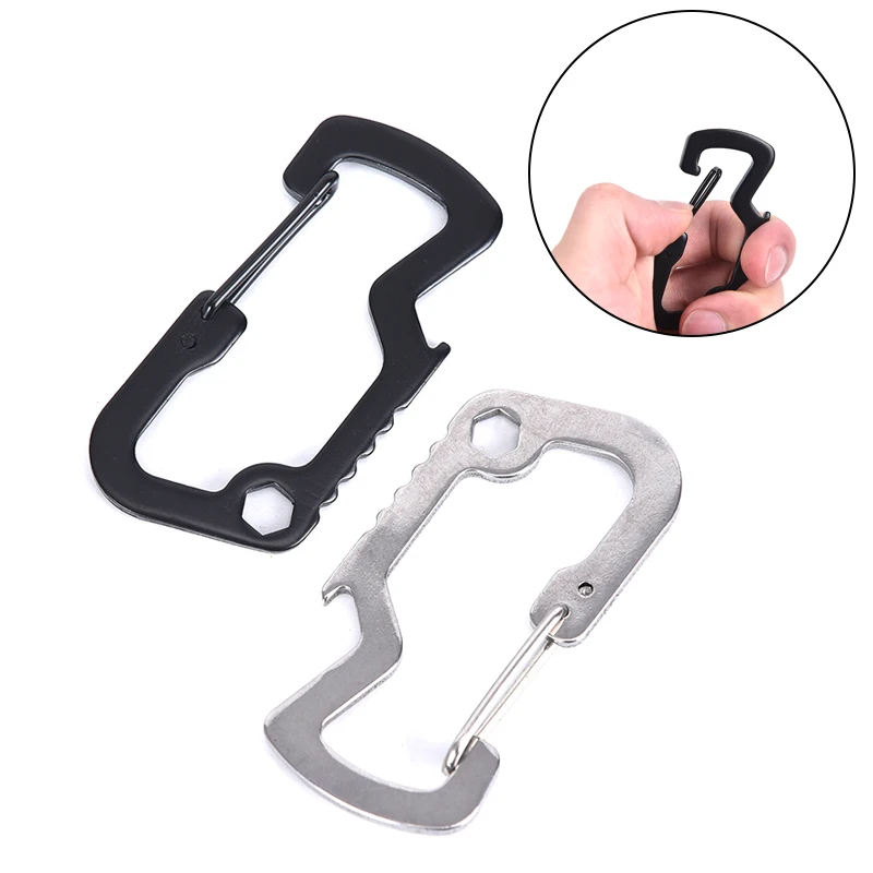 1pc Survival Multi Tools Carabiner Key Chain Keyring Travel Bottle Opener Cap | Спорт и развлечения
