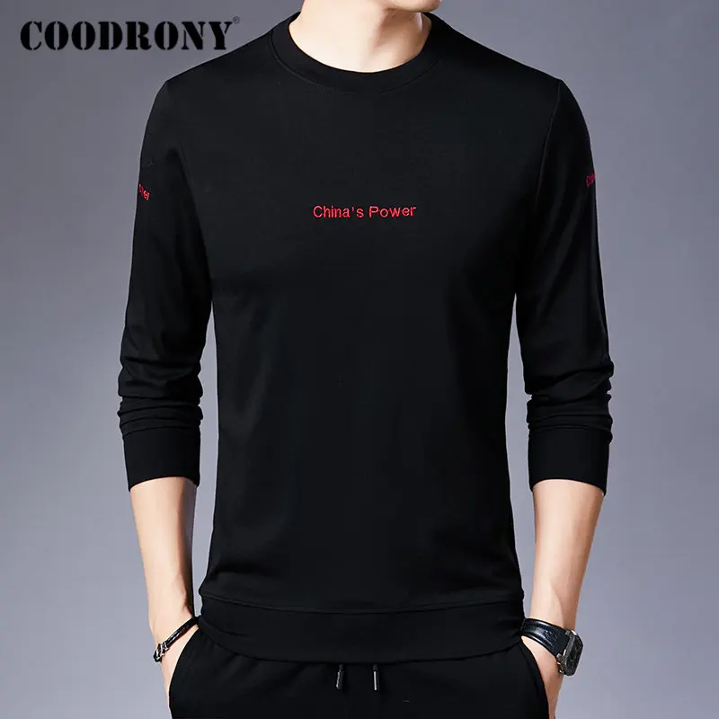 Бренд COODRONY, мужские толстовки, Уличная Повседневная Толстовка, мужская одежда на осень и зиму, флисовый пуловер с буквенным принтом, худи для мужчин, 94023