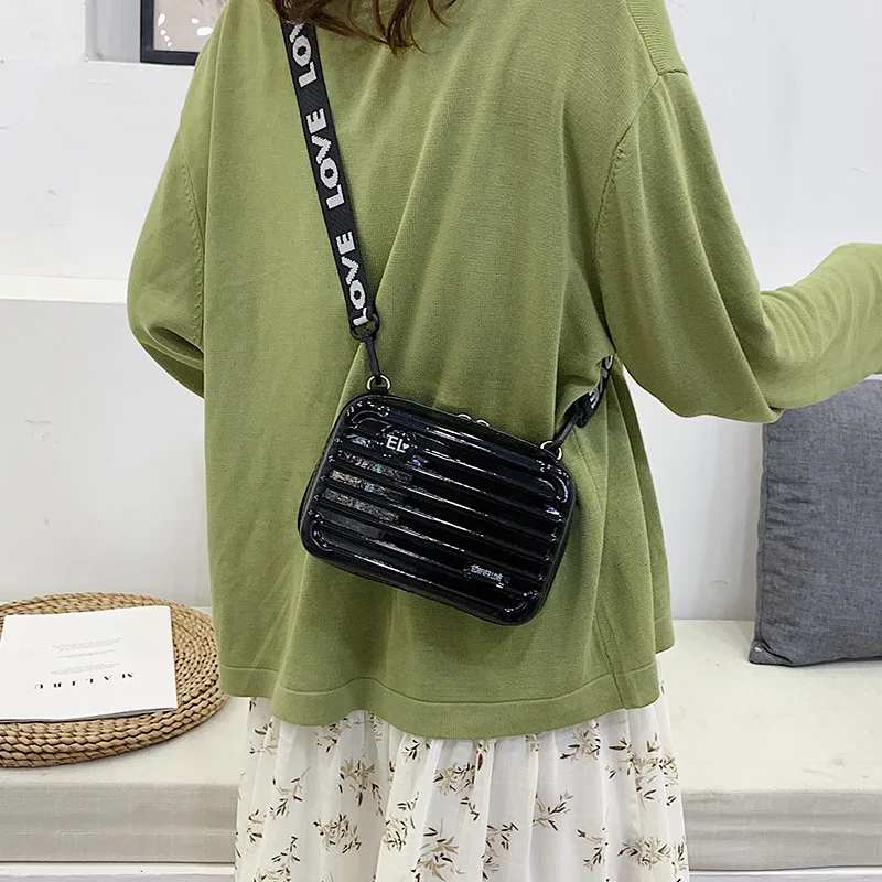 

New Style WOMEN'S Bag 2019 Cool Mini Travel Lugguge Shoulder Bag PC Waterproof Wide-Strap Box Bag WOMEN'S Cross-body Bag