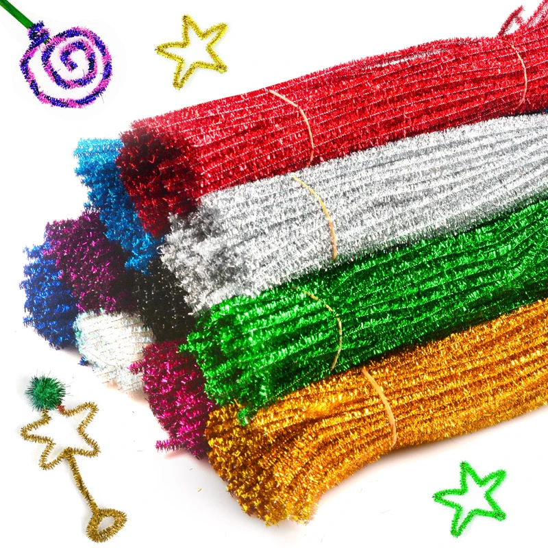 Chenille Pipe Cleaners Chenille Craft Supplies Craft Toys Educational Toys Glitter Chenille Stems Pipe Cleaners 30/50/100pcs