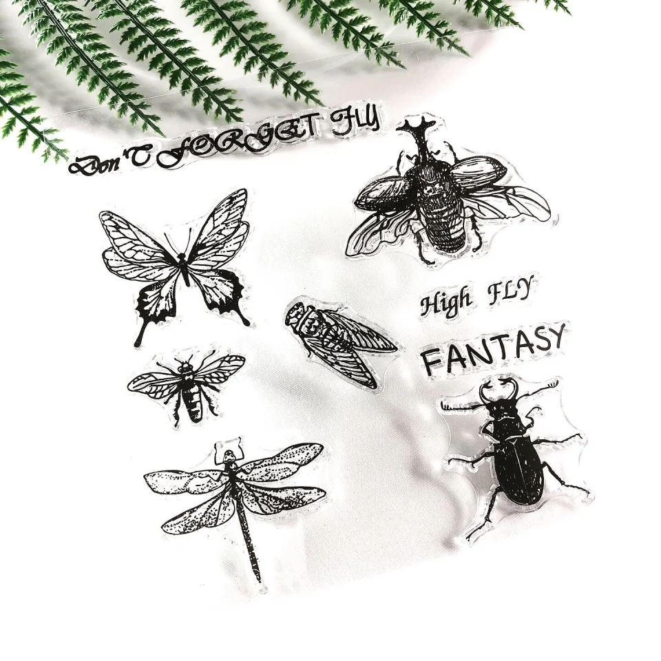 14*14 Inspiration Insect прозрачные штампы печать для DIY скрапбукинга фотоальбом декоративный прозрачный штамп лист