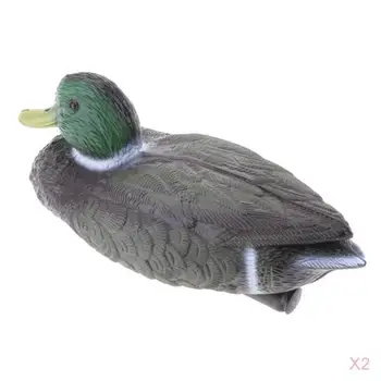 

2 Pieces Lifelike Mallard Duck Decoy Toy Floating Drake Duck Figurine Decoy