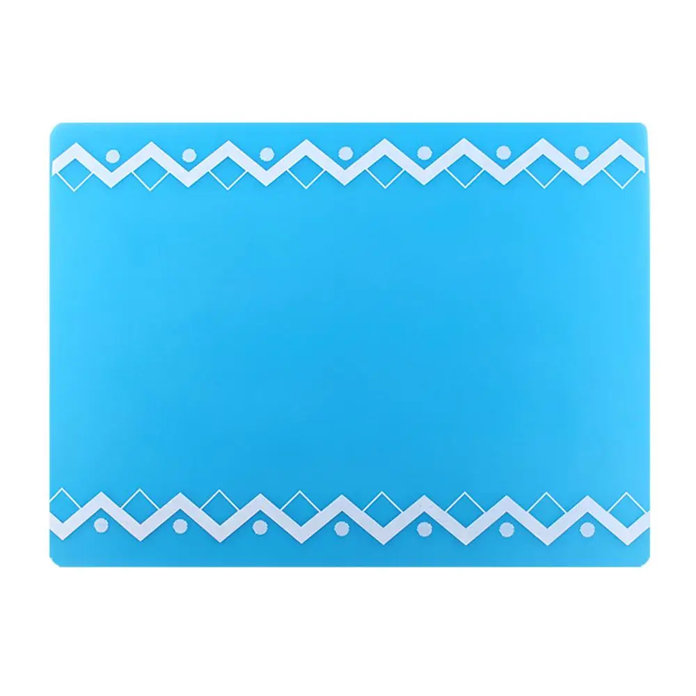 Blue Силиконовые столовые приборы, изоляционный стол, коврик для горшка, квадратная мультяшная детская тарелка#2N08 - Цвет: Blue