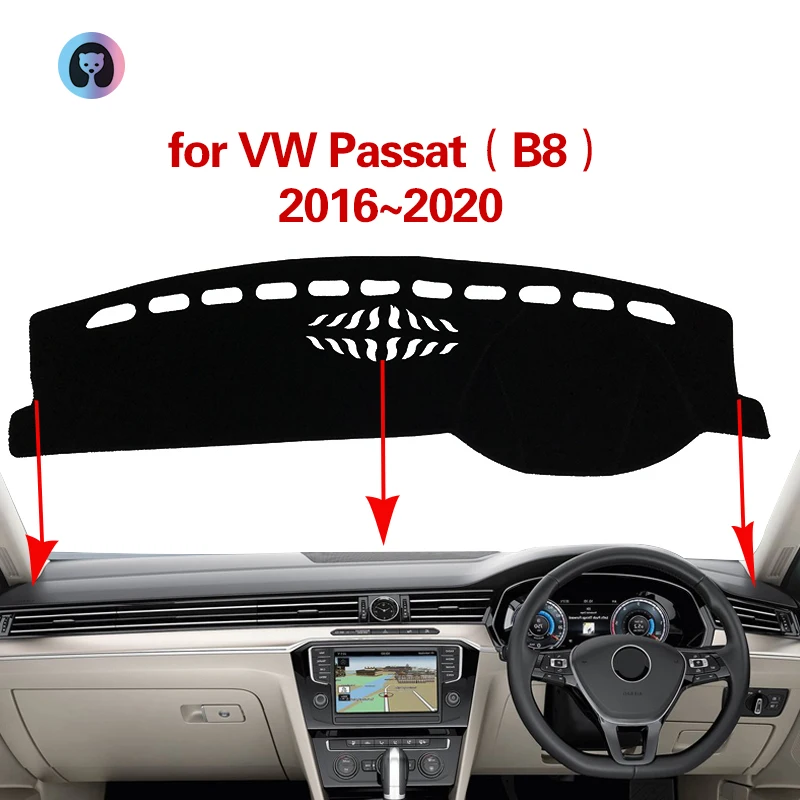 

for-VW-Passat B8 Anti-Slip Mat Dashboard Cover Pad Flannel Sunshade Dashmat Carpet Car Accessories 2016 2017 2018 2019 2020