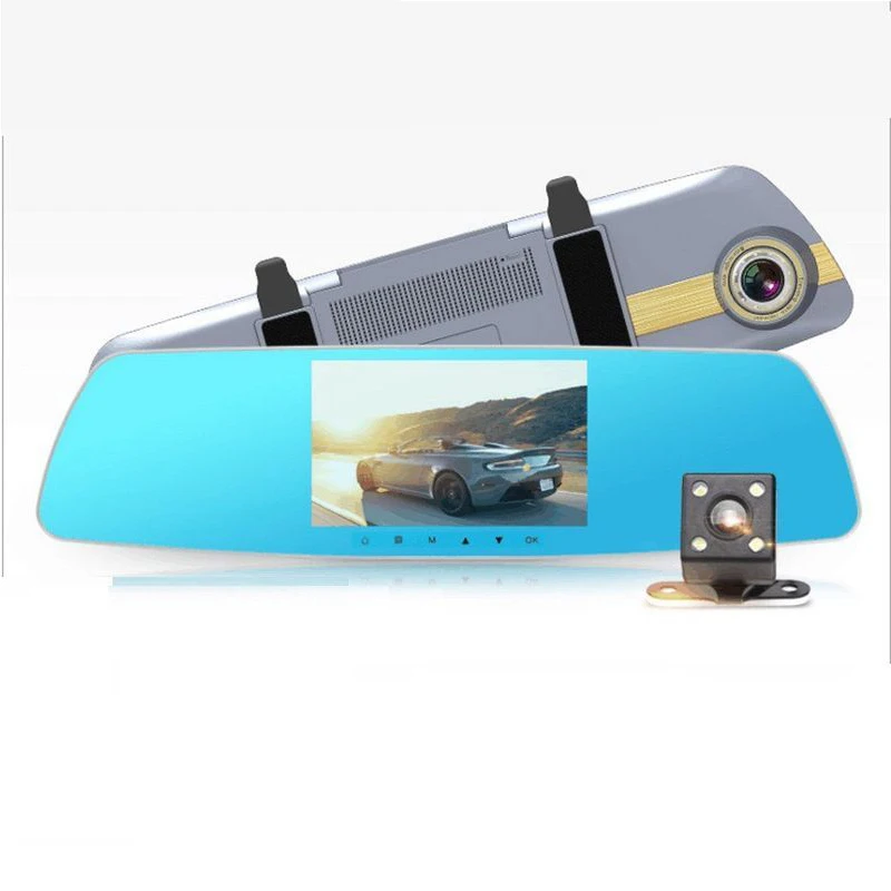

HD 5 Inch Dual Lens Image 1080P Hidden Wide Angle Driving Recorder Dash Cam Dual Lens Car DVR Camera Support Reversing