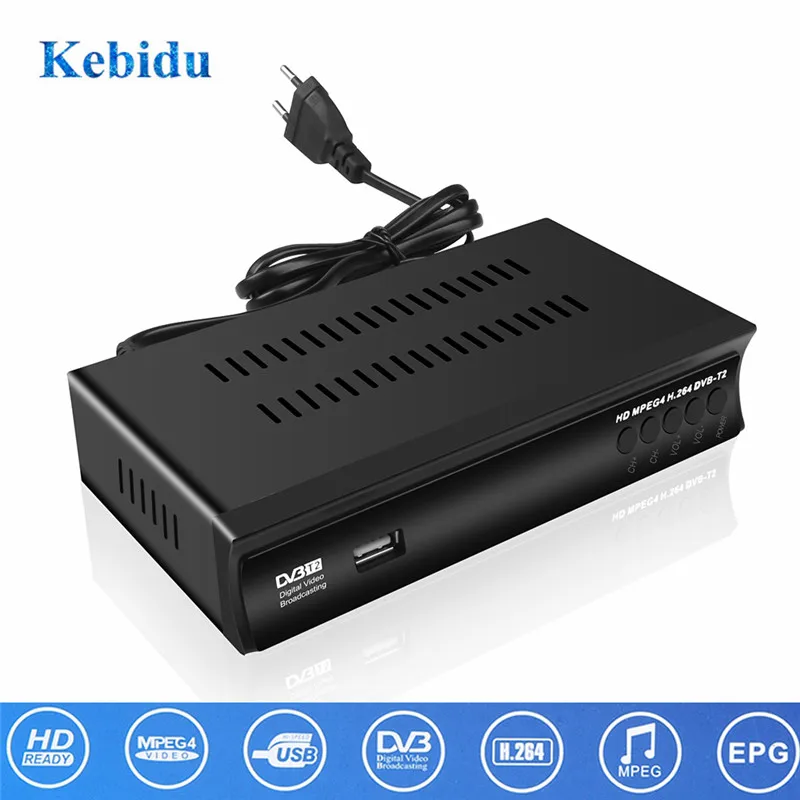 KEBIDU HD цифровой M2 ТВ тюнер рецептор DVB-T/T2 спутниковый ресивер MPEG DVB T2 H.264 наземный ТВ ресивер DVB T телеприставка